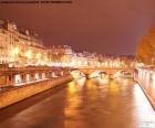 Река Сена ночью, Париж
